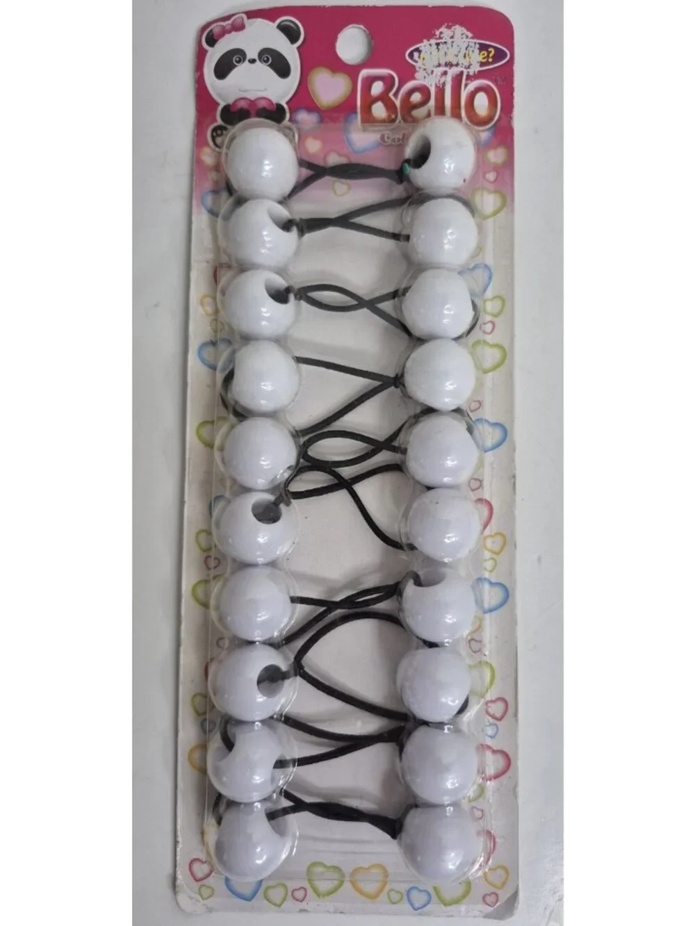 Bello Twin-Bead Hair-Knockers - 20mm White